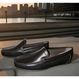 New! Geox Respira Mens Black Leather Loafer Size 8, EU 41